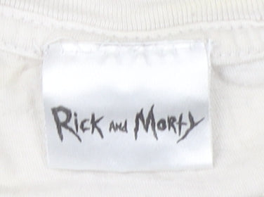 Rick and Morty Beige Unisex T-Shirt Crew Neck S