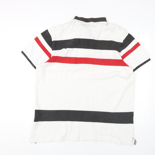 Ralph Lauren Men's 2XL Striped Polo Shirt White/Black/Red