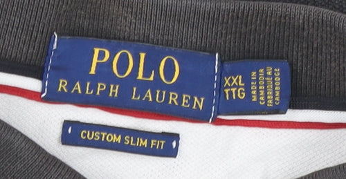 Ralph Lauren Men's 2XL Striped Polo Shirt White/Black/Red