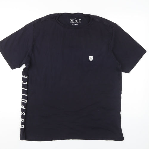 Police Men's Blue XL Crew Neck Cotton T-Shirt