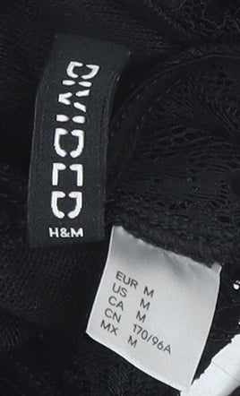 H&M Women Black Lace Long Sleeve Blouse M