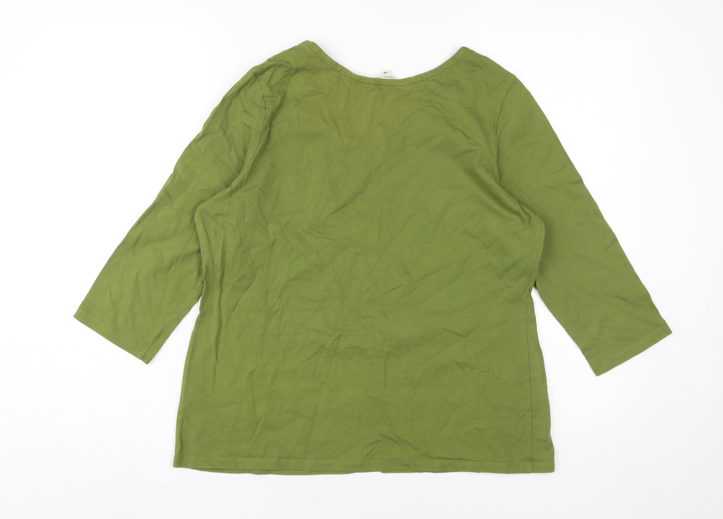 Seasalt Cornwall Green 3/4 Sleeve Women's Tee UK 12