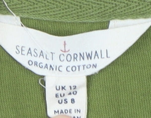 Seasalt Cornwall Green 3/4 Sleeve Women's Tee UK 12