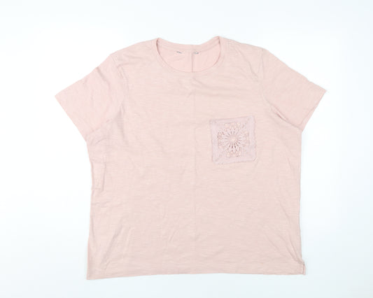 Marks and Spencer Women's Pink Cotton T-Shirt UK 16