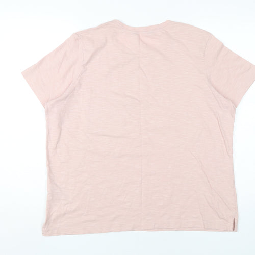Marks and Spencer Women's Pink Cotton T-Shirt UK 16