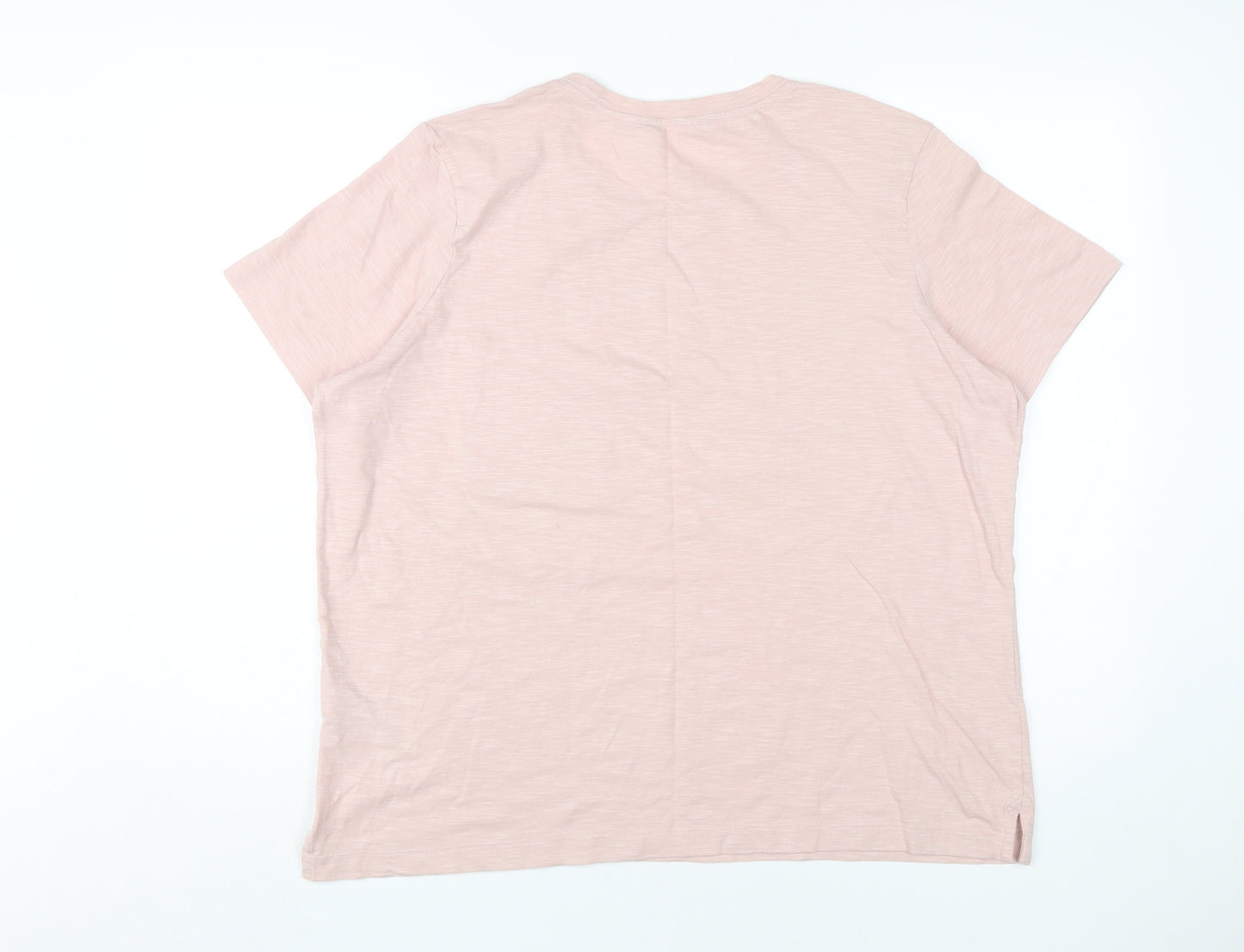 Marks and Spencer Women's Pink Cotton T-Shirt UK 16