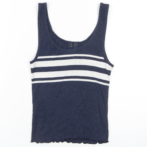 Hollister Women's Blue Striped Tank Top S