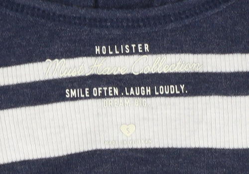 Hollister Women's Blue Striped Tank Top S