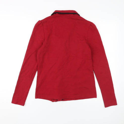b.p.c. Women's Red Long Sleeve Zip Jacket Size 10