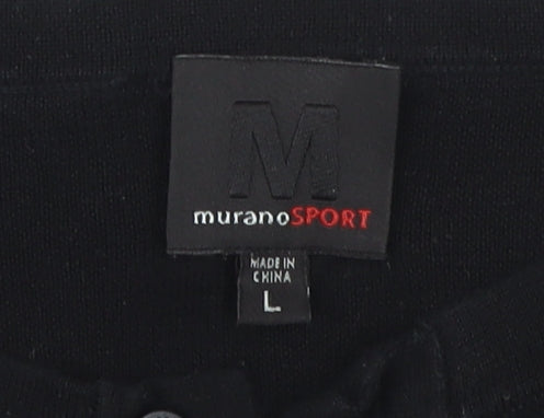 Murano Sport Men's Black Henley Jumper Large