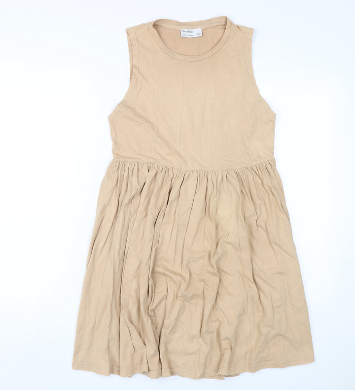 Bershka Women's Beige A-Line Dress XS