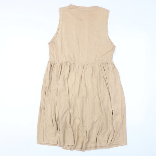 Bershka Women's Beige A-Line Dress XS