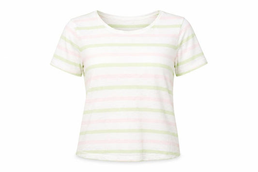 Front view of Laura Ashley Women's Multicoloured Striped Tee, size 12