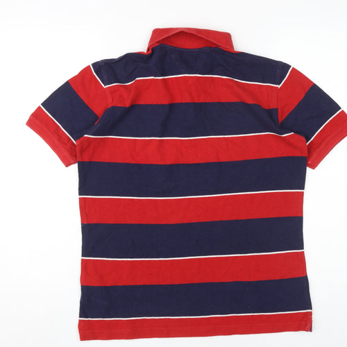 Tommy Hilfiger Boys Red Blue Striped Polo Shirt XL