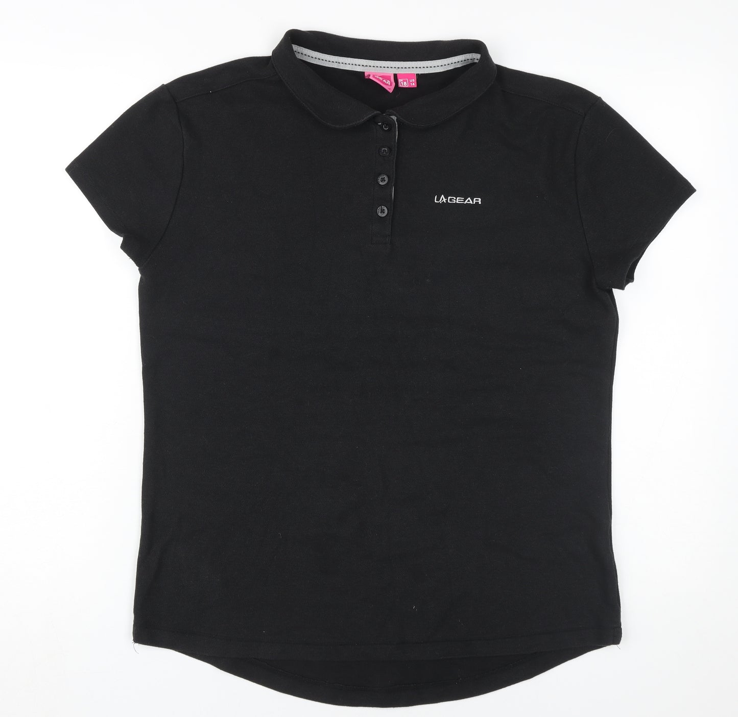 LA Gear Women's Black Polo Shirt, Size 18, Casual