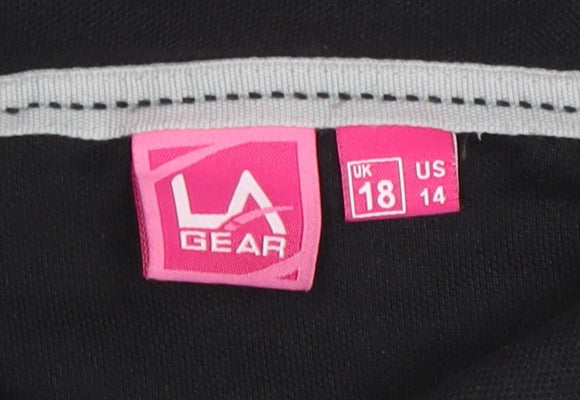 LA Gear Women's Black Polo Shirt, Size 18, Casual