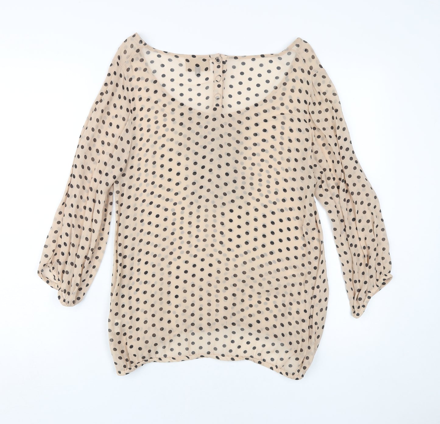 River Island Women's Beige Polka Dot Blouse, Size 12