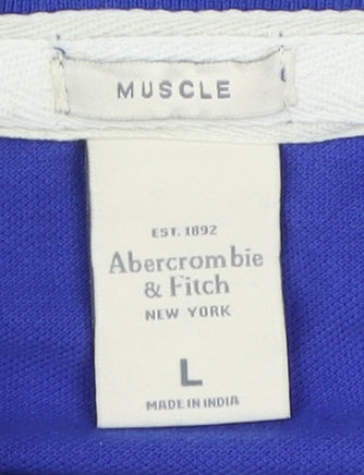 Abercrombie & Fitch Men's Blue Polo Shirt L