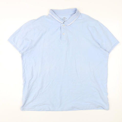 Marks and Spencer Men’s Blue 2XL Cotton Polo Shirt