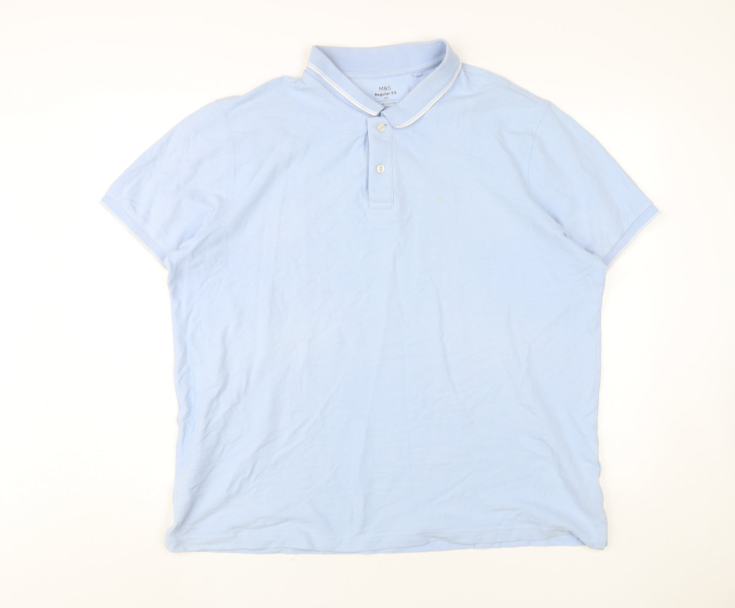 Marks and Spencer Men’s Blue 2XL Cotton Polo Shirt