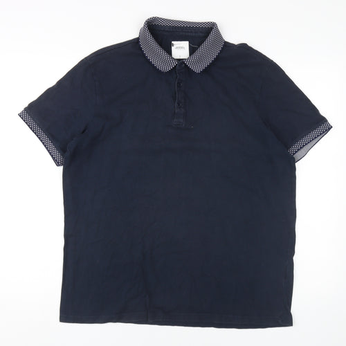 Burton Menswear Men's Blue Polo Shirt Size L