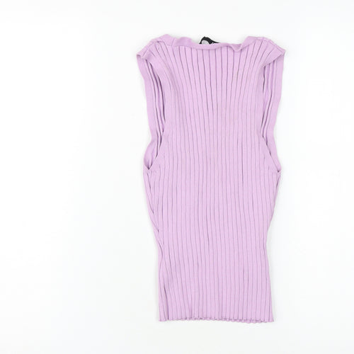 Zara Women's Purple V-Neck Tank Top, Size S, Casual