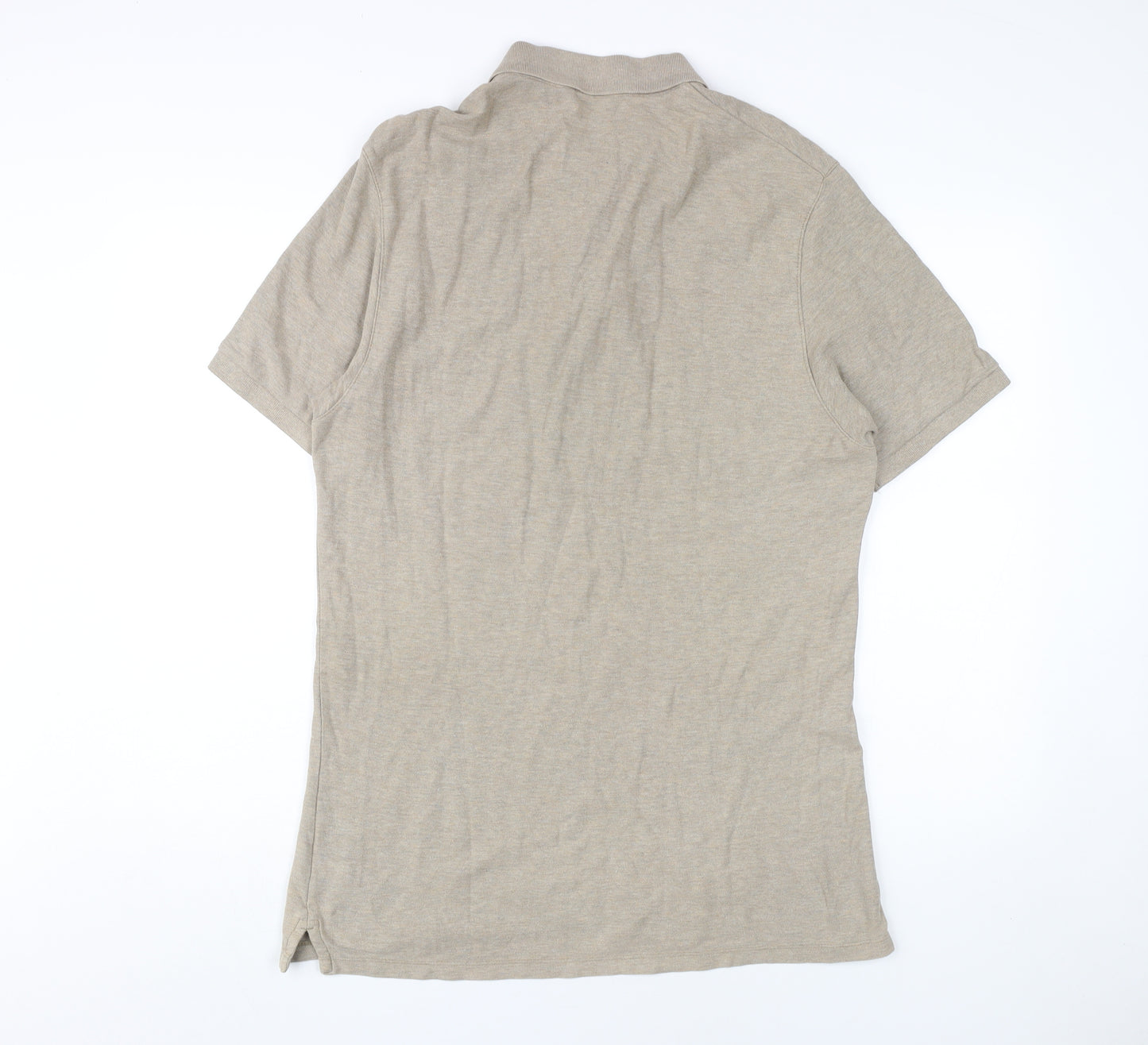 Marks and Spencer Men's Beige Polo Shirt Medium