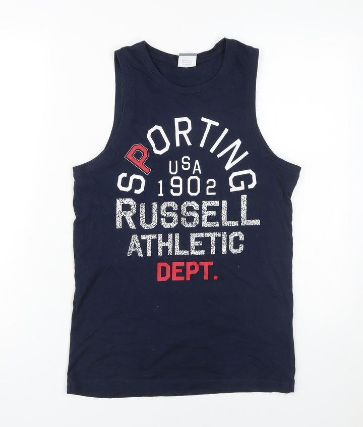 Russell Athletic Boys Blue Tank Top, 14-15 Years, Sports Style