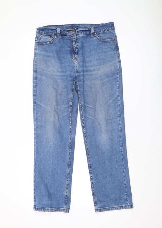 Cotton Traders Women's Blue Straight Jeans Size 14