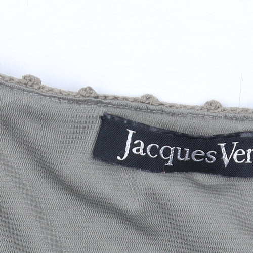 Jacques Vert Women's Beige Blouse L Short Sleeve Sequin