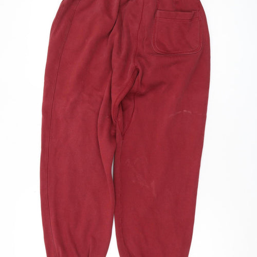 Nike Men Red Jogger Trousers S Cotton Blend