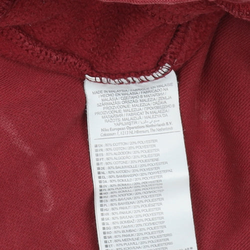 Nike Men Red Jogger Trousers S Cotton Blend