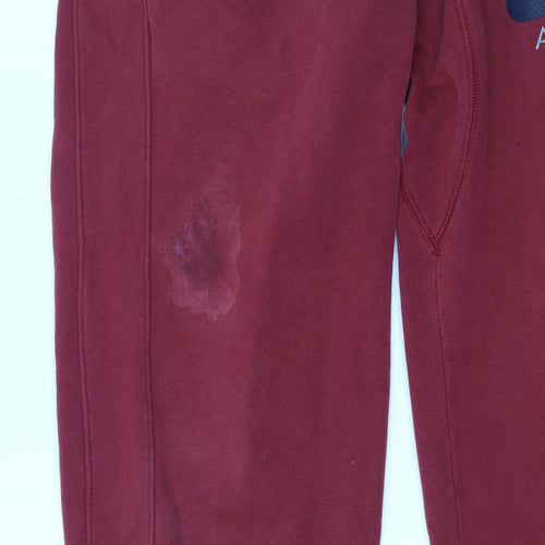 Nike Men Red Jogger Trousers S Cotton Blend