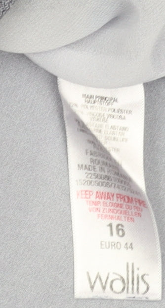 Wallis Women's Grey Sheath Dress - Size 16, Beaded, Formal