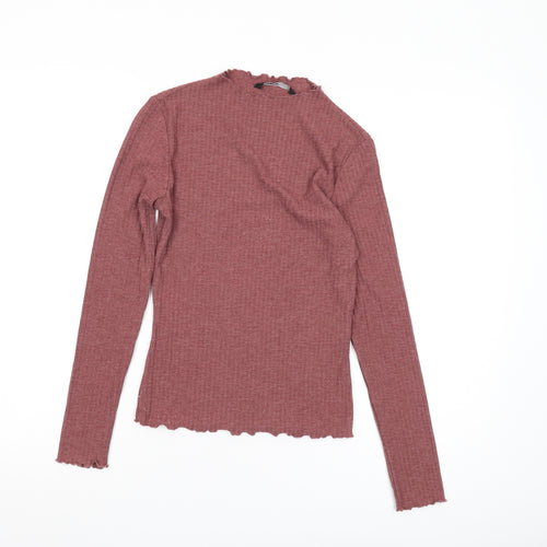 Only Women's Red High Neck Blouse XS