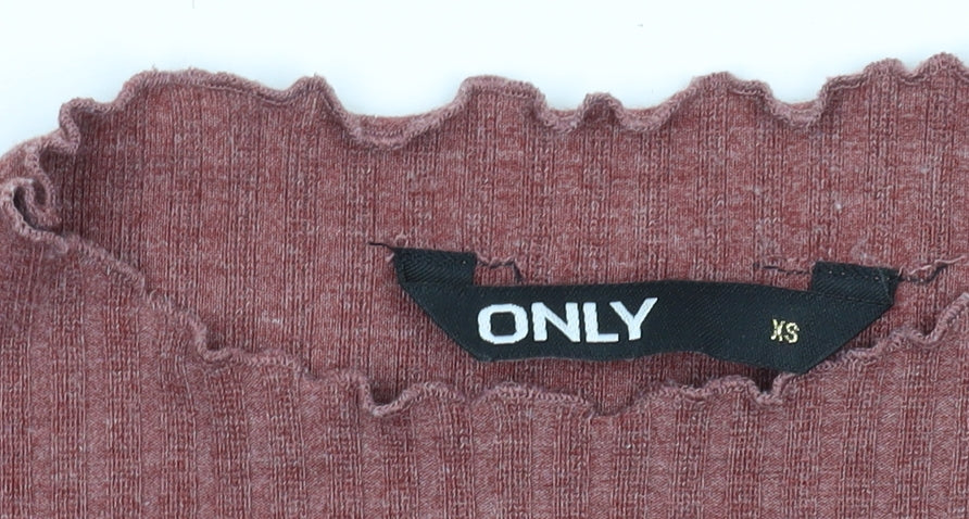 Only Women's Red High Neck Blouse XS