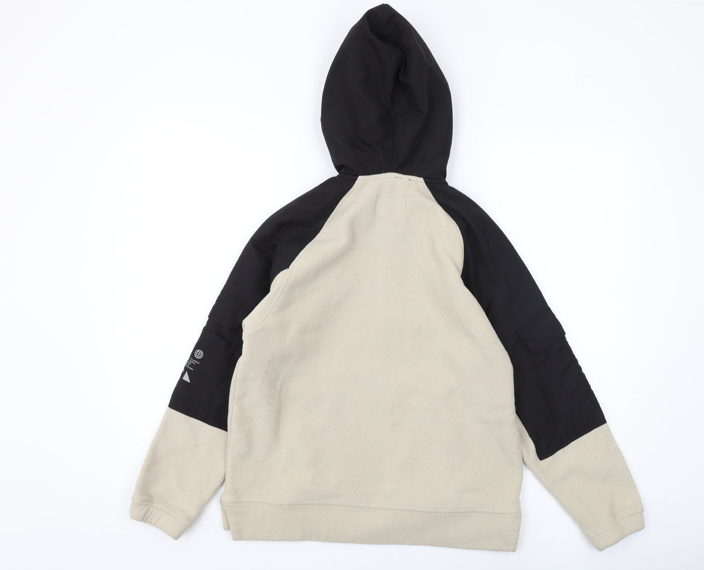 Zara Boys Beige & Black Pullover Hoodie, Size 11-12 Years