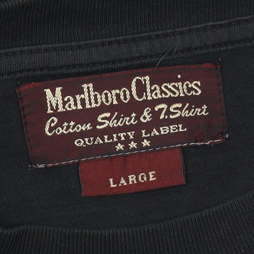 Marlboro Classics Men's Black Cotton T-Shirt Size L