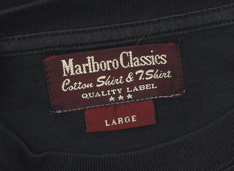 Marlboro Classics Men's Black Cotton T-Shirt Size L