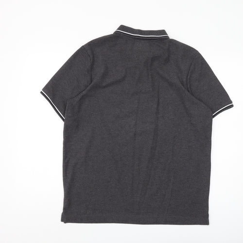 Slazenger Men's Black Polo Shirt L Solid Regular