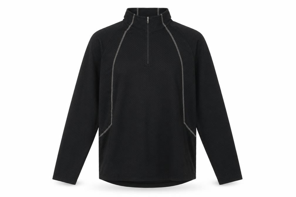 Front view of Switcher Men's Black Pullover, L, Long Sleeve, Activewear