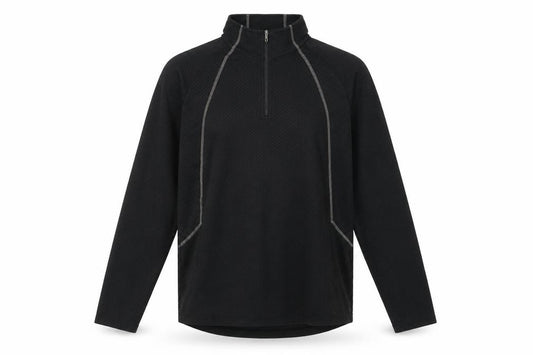 Front view of Switcher Men's Black Pullover, L, Long Sleeve, Activewear
