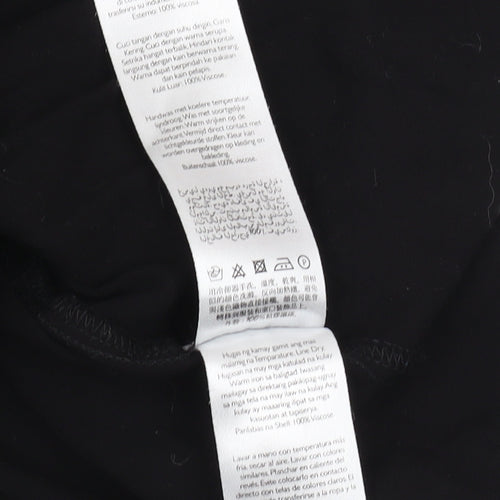 Jack Wills Women Black Blouse Size 12 V-Neck Casual