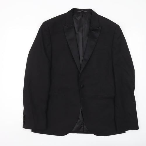 Next Men's Black Slim Fit Tuxedo Blazer, Size 40R