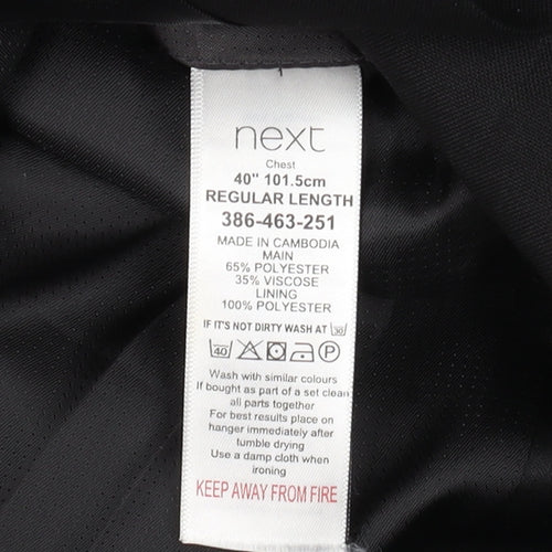 Next Men's Black Slim Fit Tuxedo Blazer, Size 40R