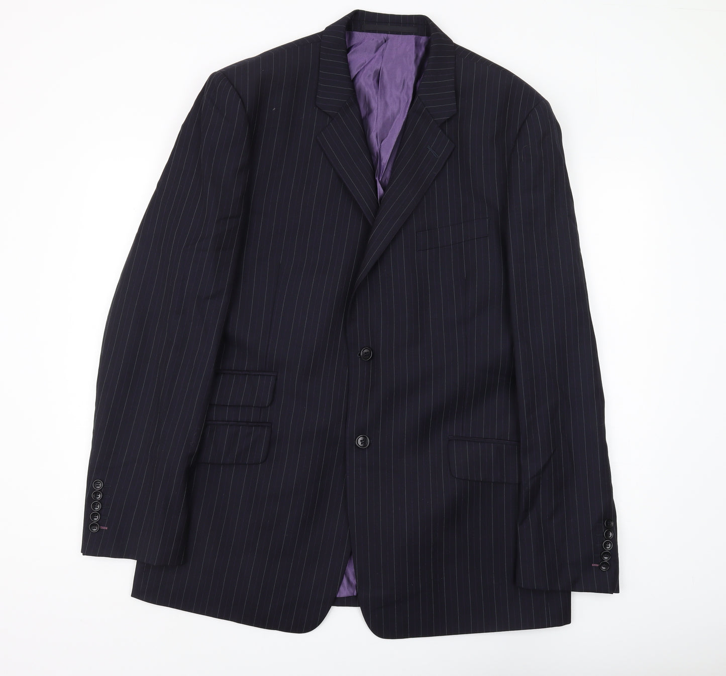 Linea Men's Black Pinstripe Suit Jacket 44L
