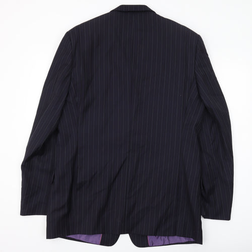 Linea Men's Black Pinstripe Suit Jacket 44L