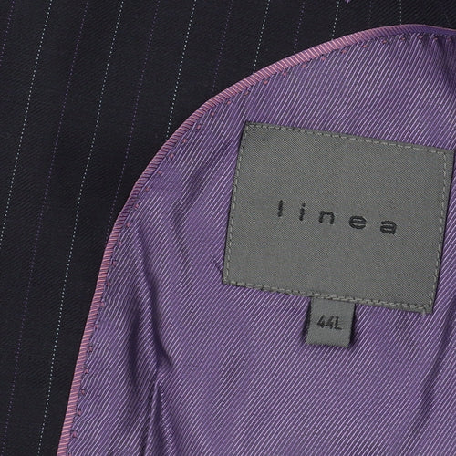 Linea Men's Black Pinstripe Suit Jacket 44L