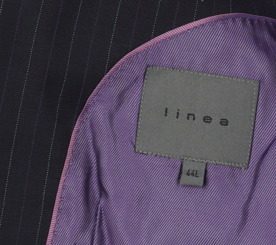 Linea Men's Black Pinstripe Suit Jacket 44L