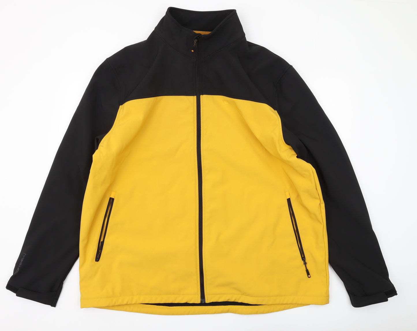 Mountain Warehouse Men's Black Yellow 3XL Soft Shell Jacket